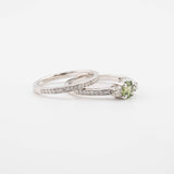 Natural Green Sapphire & Diamond Ring