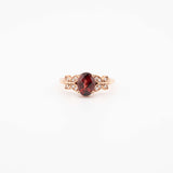 Natural Garnet & Diamond Ring