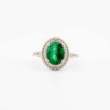 Natural Emerald & Diamond Ring
