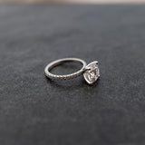 Round Lab Diamond Pave Engagement Ring