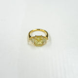 Natural Radiant Fancy Yellow Diamond Engagement Ring