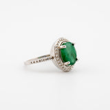 Natural Emerald & Diamond Ring
