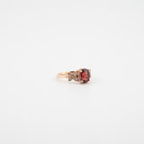 Natural Garnet & Diamond Ring