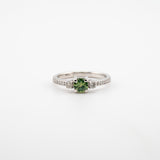 Natural Green Sapphire & Diamond Ring