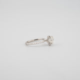 Round Hidden Halo Pave Lab Diamond Engagement Ring