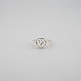 Round Hidden Halo Pave Lab Diamond Engagement Ring